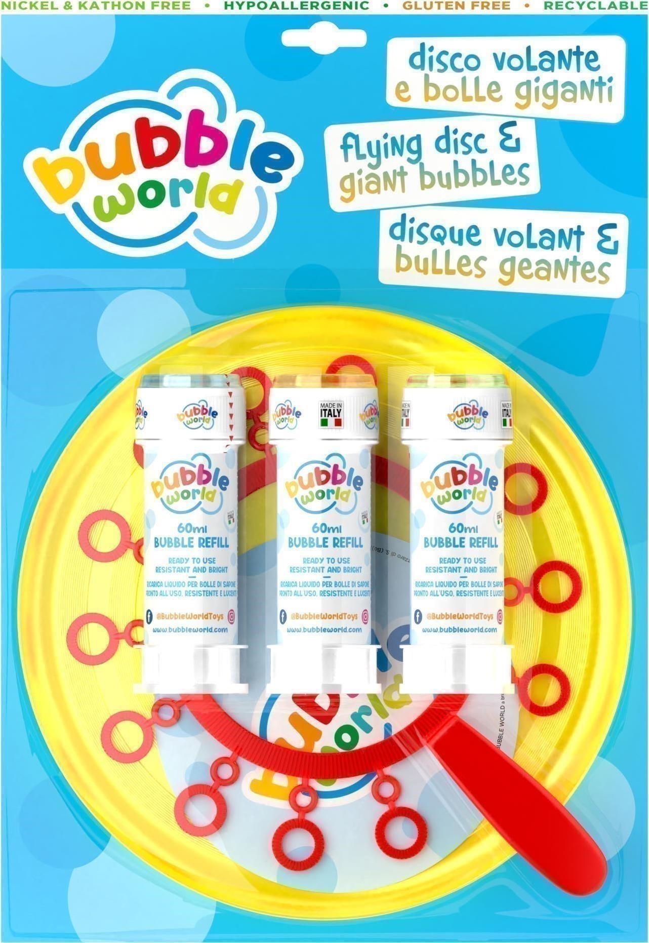 Dulcop Bolle Di Sapone - Disco Volante Bolle Giganti - Piatto + Soffiatore Multiplo + 3 Flaconi 60 Ml