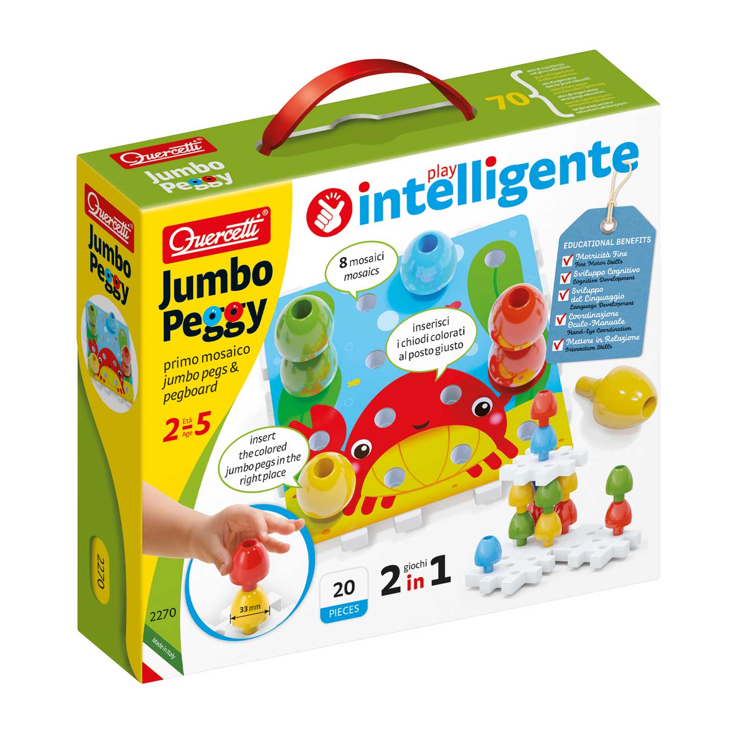 Quercetti: Jumbo Peggy 20 Pz