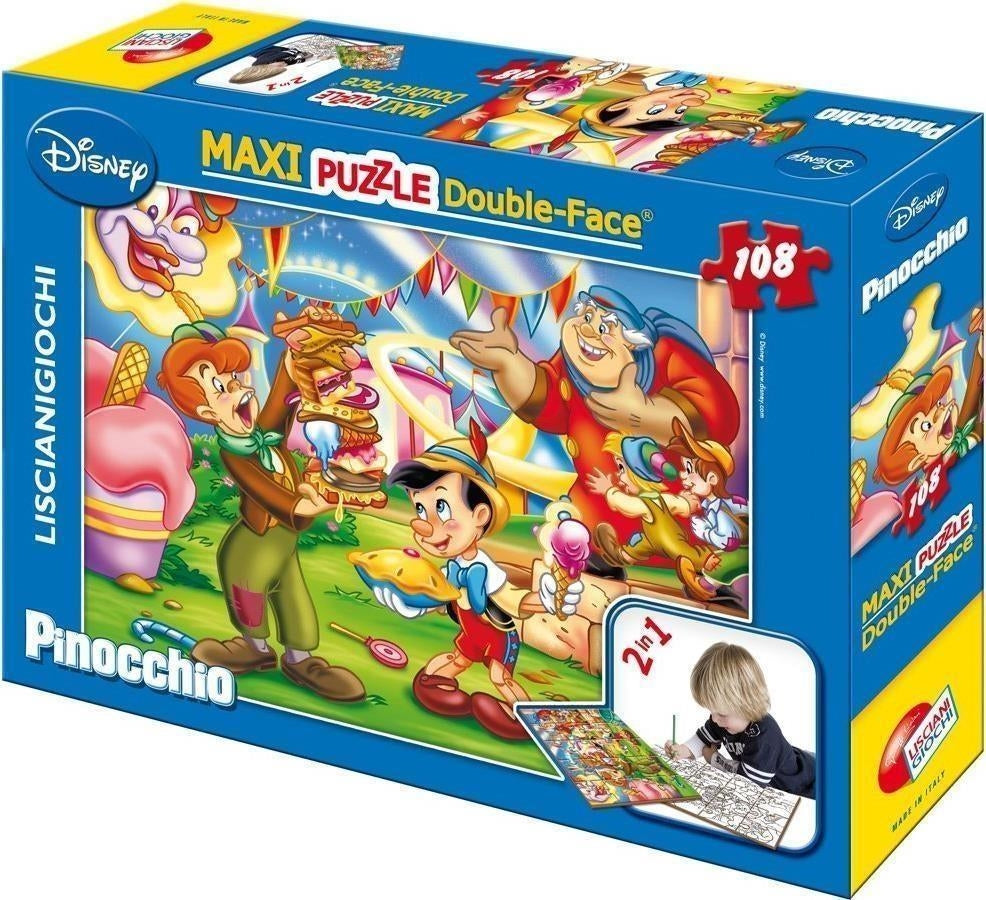 Disney: Lisciani - Pinocchio - Puzzle Double-Face Supermaxi 108 Pz