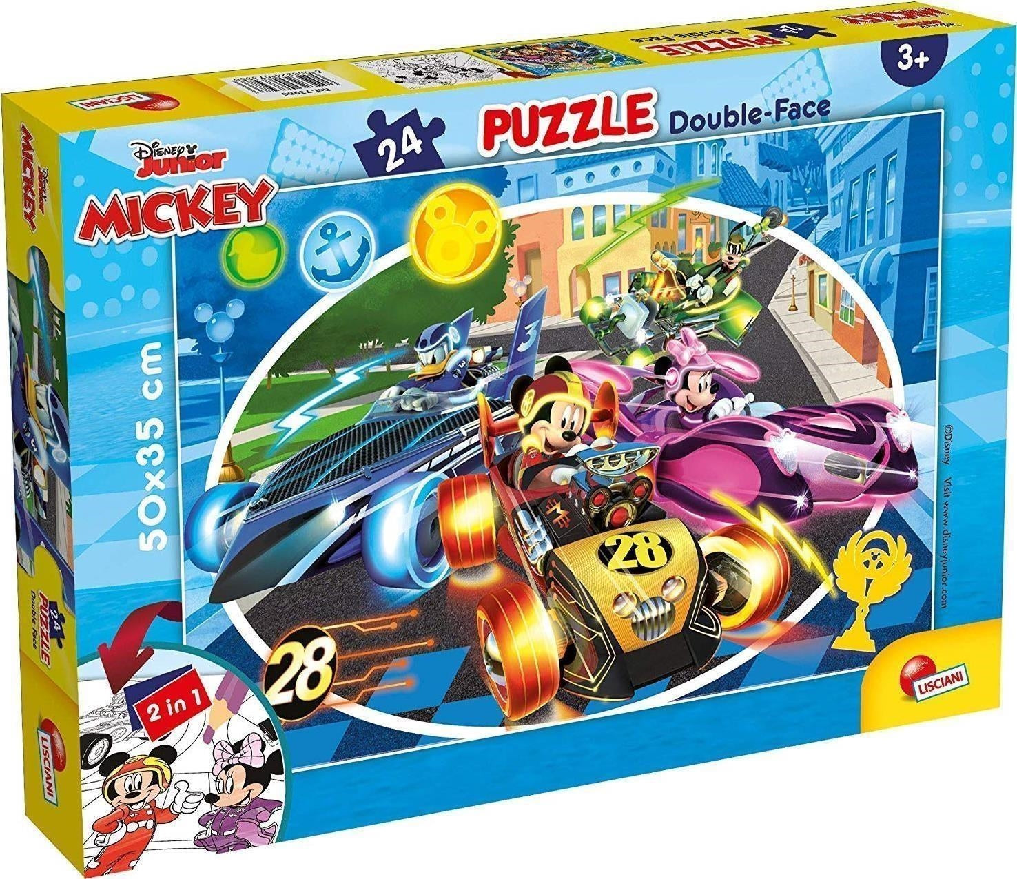 Disney: Lisciani - Topolino Puzzle Double-Face Plus 24 Pz