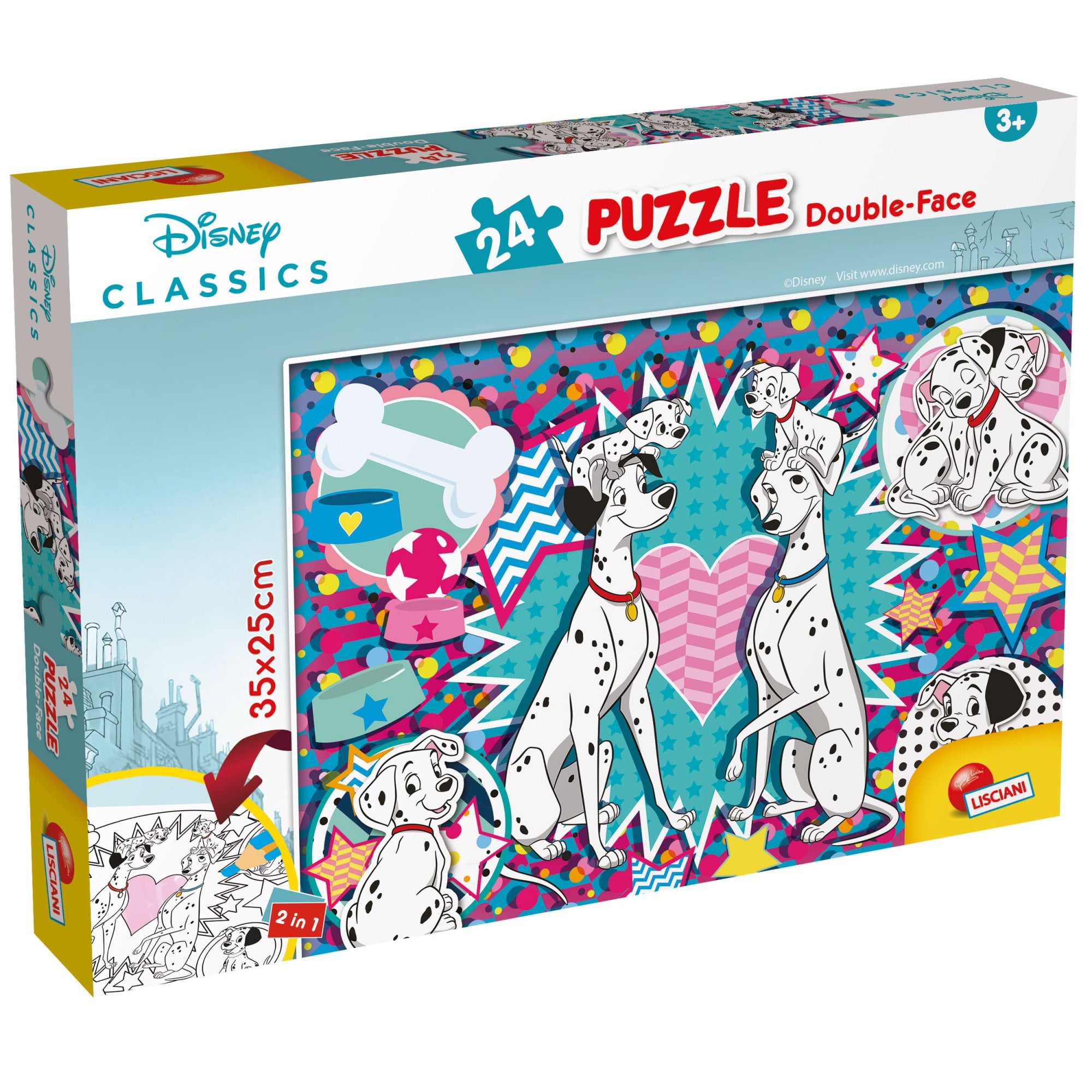 Disney: Lisciani - Puzzle Doubleface M-Plus 24 Carica Dei 101