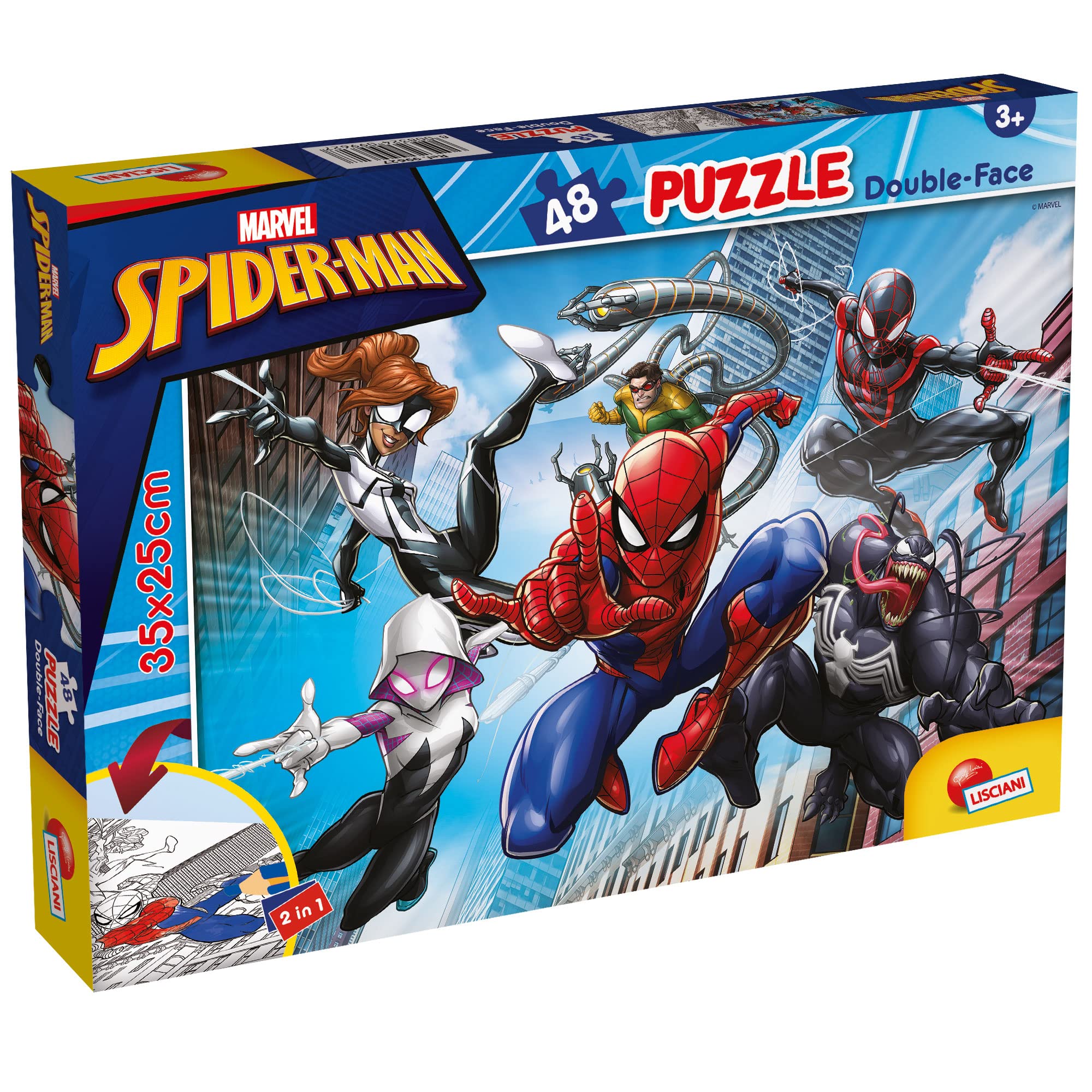 Marvel: Lisciani - Puzzle Doubleface M-Plus 48 Spider-Man