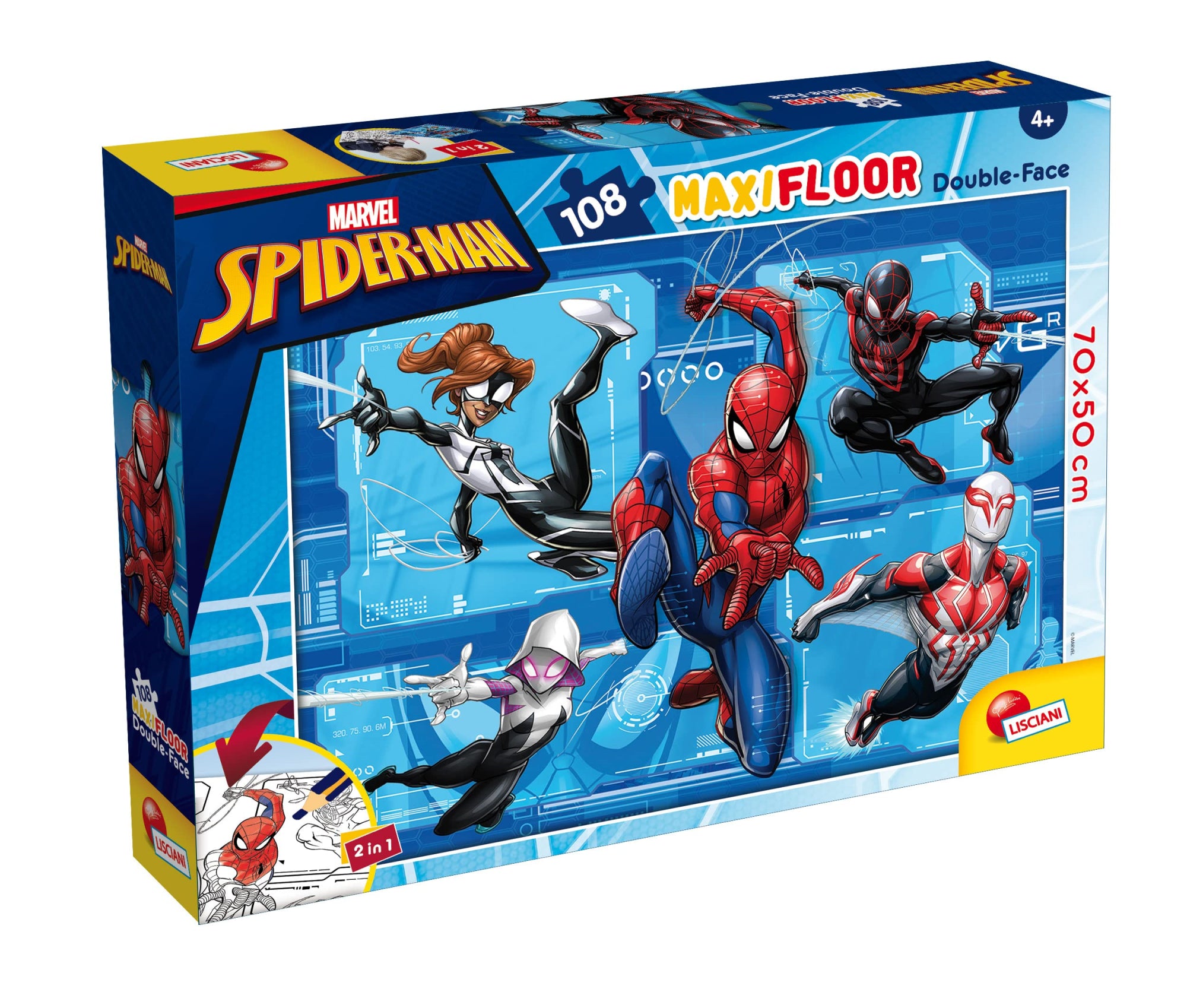 Marvel: Lisciani - Puzzle Doubleface Maxi Floor 108 Spiderman