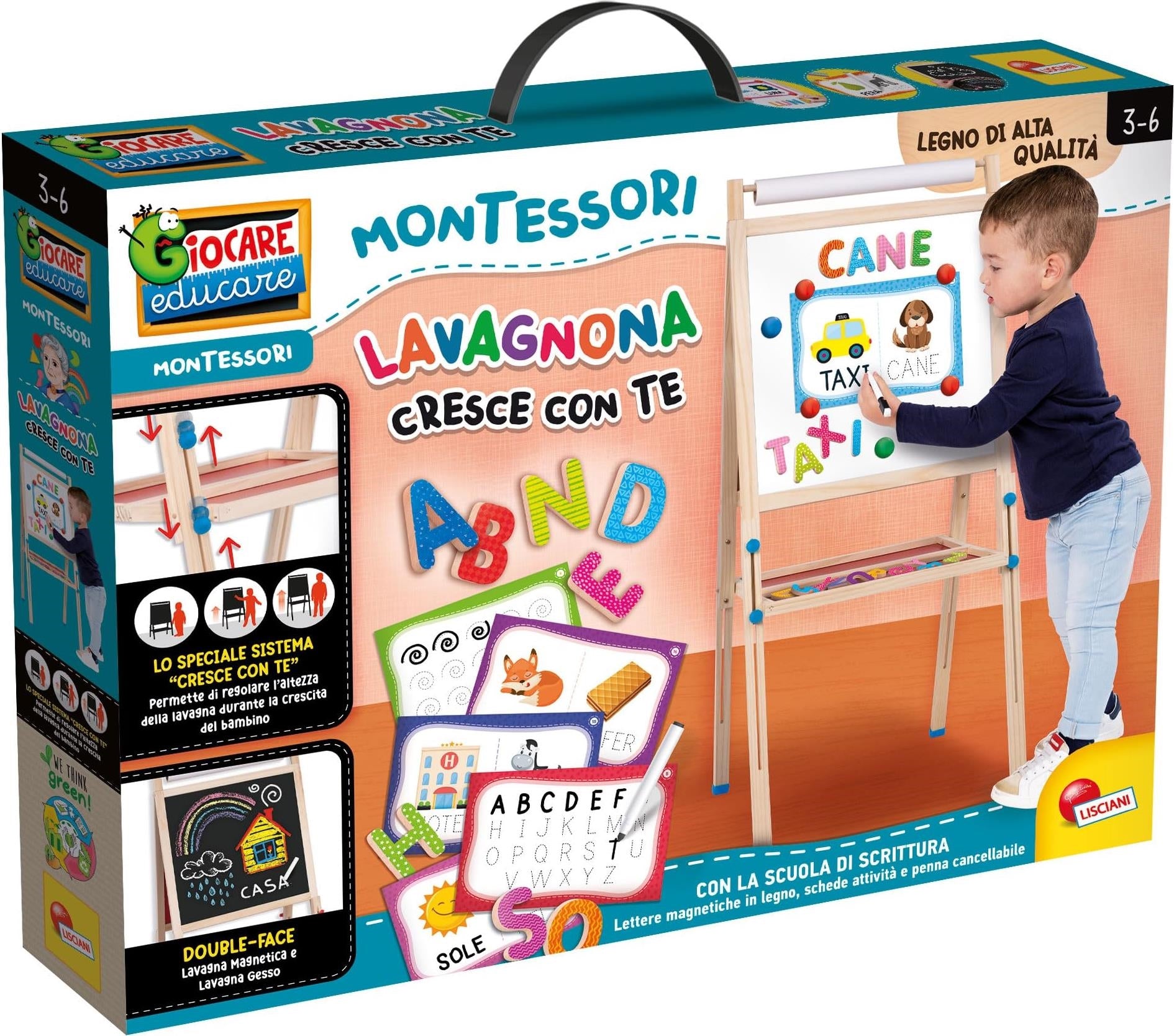 Lisciani: Montessori - Lavagnona Legno Cresce Con Te