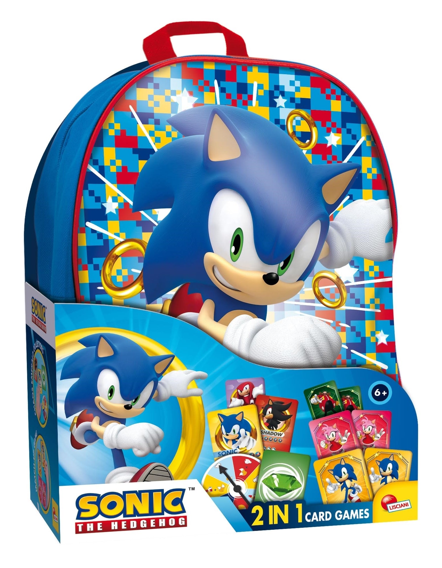 Sonic: Lisciani - 2 In 1 Card Games In A Backpack