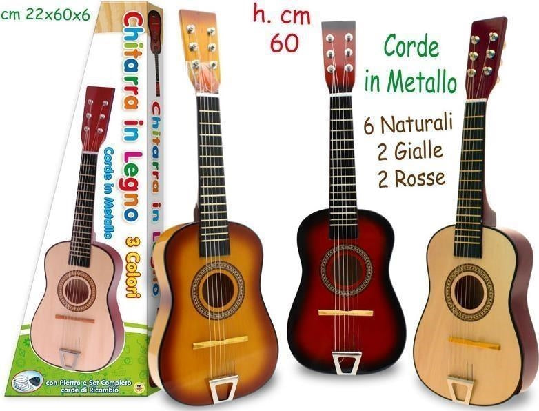 Teorema: Fatto Di Legno - Chitarra In Legno Con Set Corde Ricambio 60 Cm (Assortimento)