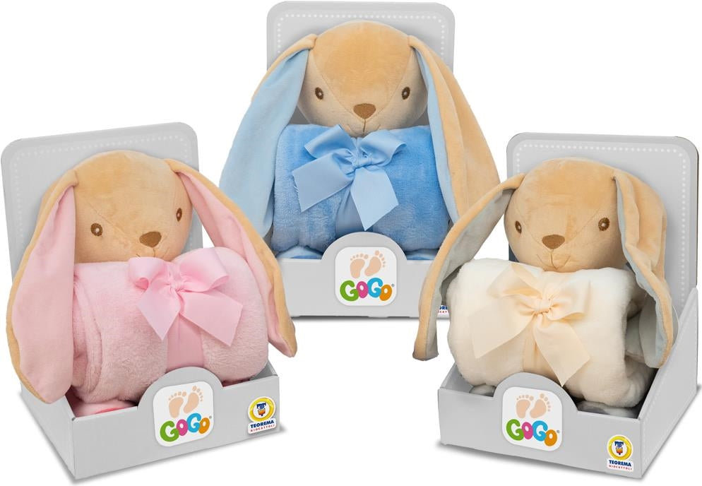 Teorema: Gogo - Coniglio 27Cm Con Copertina 3 Col. Coperta100*75Cm - Box
