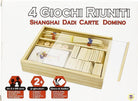 Teorema: Fatto Di Legno - Set Di 4 Giochi, Shangai, Dadi, Carte, Domino C/Cofanetto