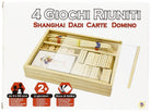 Teorema: Fatto Di Legno - Set Di 4 Giochi, Shangai, Dadi, Carte, Domino C/Cofanetto