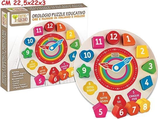 Teorema: Fatto Di Legno - Orologio Puzzle Educativo - Box