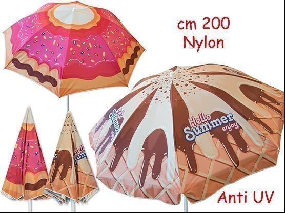 Teorema: Teos - Ombrellone Nylon 200Cm 2 Modelli Uv Coat Tubo 22/25Mm - Busta- Sweet