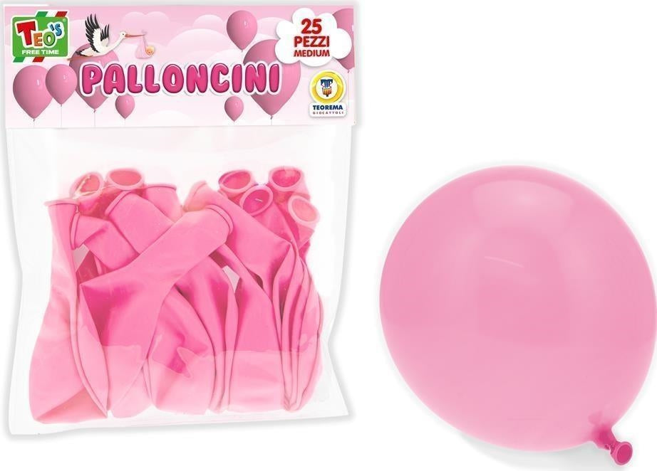 Teorema: Teos - Palloncini Rosa 25 Cm 25 Pz - Busta