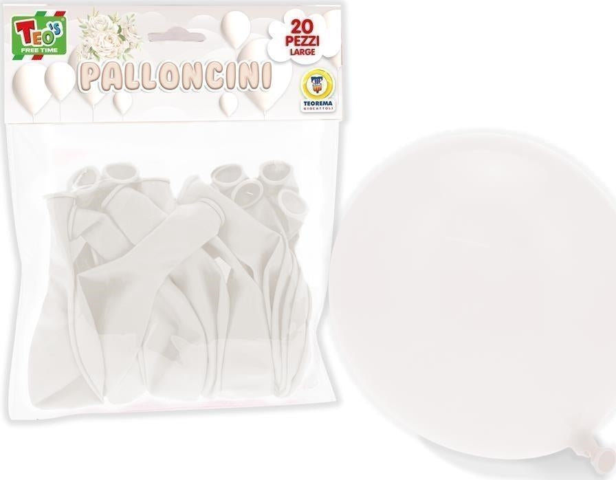 Teorema: Teos - Palloncini Bianchi 30 Cm 20 Pz - Busta