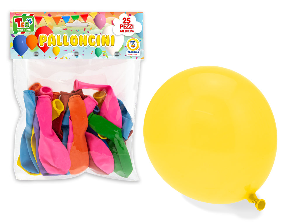 Teorema: Teo's - Palloncini Colorati 25 Cm 25 Pz - Busta