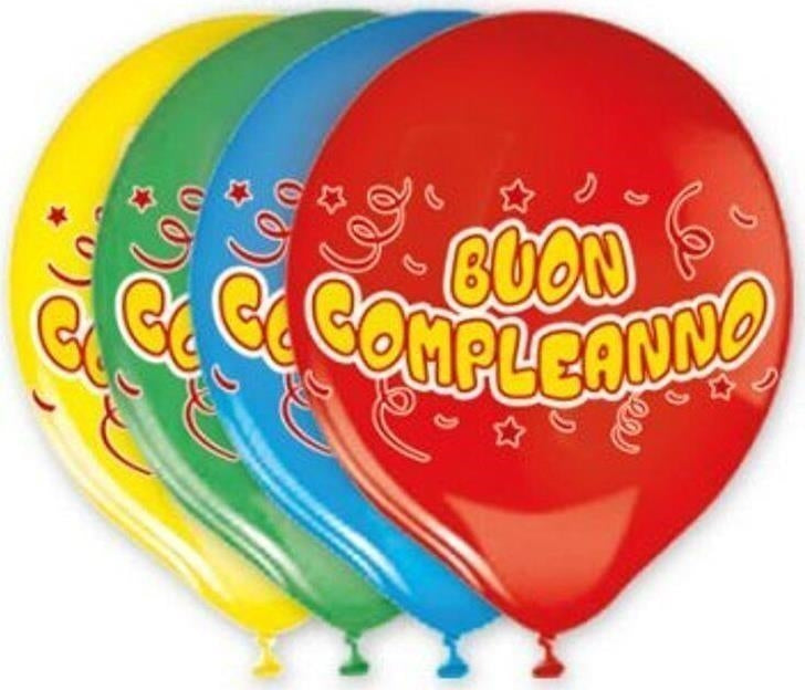 Teorema: Teos - Palloncini Colorati Buon Compleanno 30 Cm 20 Pz - Busta