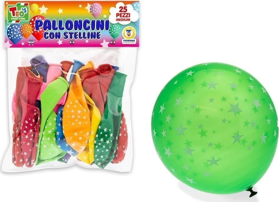 Teorema: Teo's - Palloncini Colorati Con Stelline 25 Cm 25 Pz - Busta