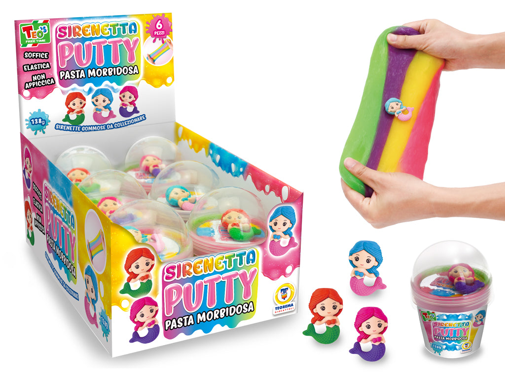 Teorema: Teo's Freetime - Sirene Fluffy Putty 6 Pz 138 Gr - Display Box