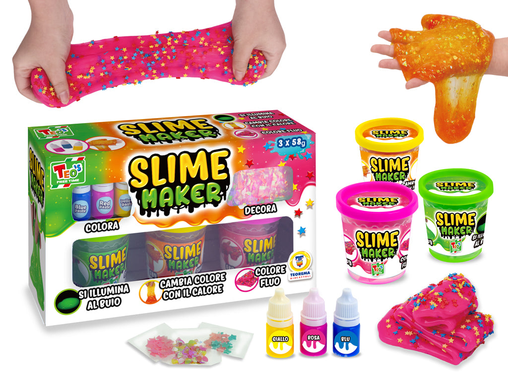 Teorema: Teo's Freetime - Set Crea I Tuoi Slime 3X58gr - Window Box