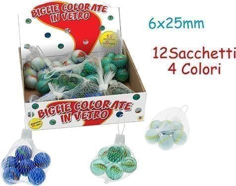 Teorema: Teos - Boccione Biglie Colorate In Vetro - Rete 6 Pz 25 Mm (Assortimento)
