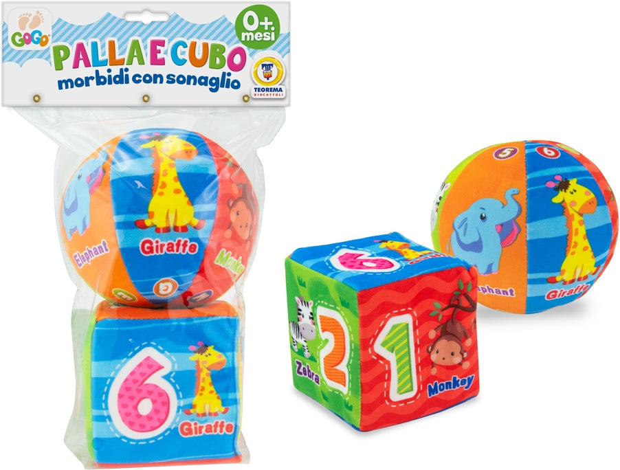 Teorema: Prima Infanzia Gogo - Palla E Cubo Morbidosi Con Sonaglio - Busta