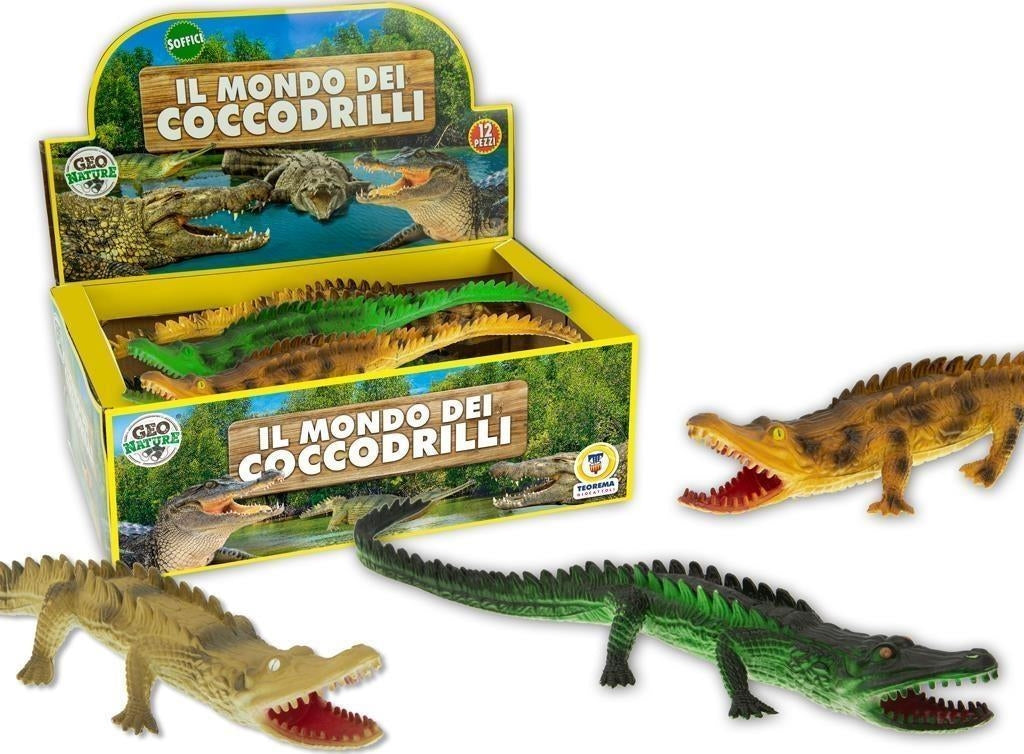 Teorema: Geo Nature - Coccodrilli Soffici Con Fischietto 30Cm 3 Colori Ass - Display Box