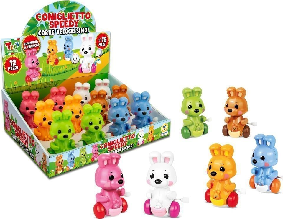 Teorema: Teos - Conigli Con Molla 6 Col. Ass 12 Pz/Display - Display Box