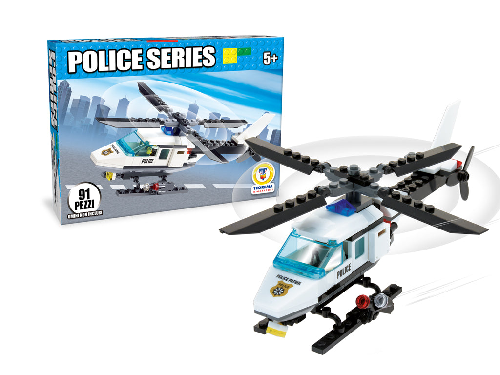 Teorema: Costruzioni Click Clack Elicottero Police 93 Pz - Box