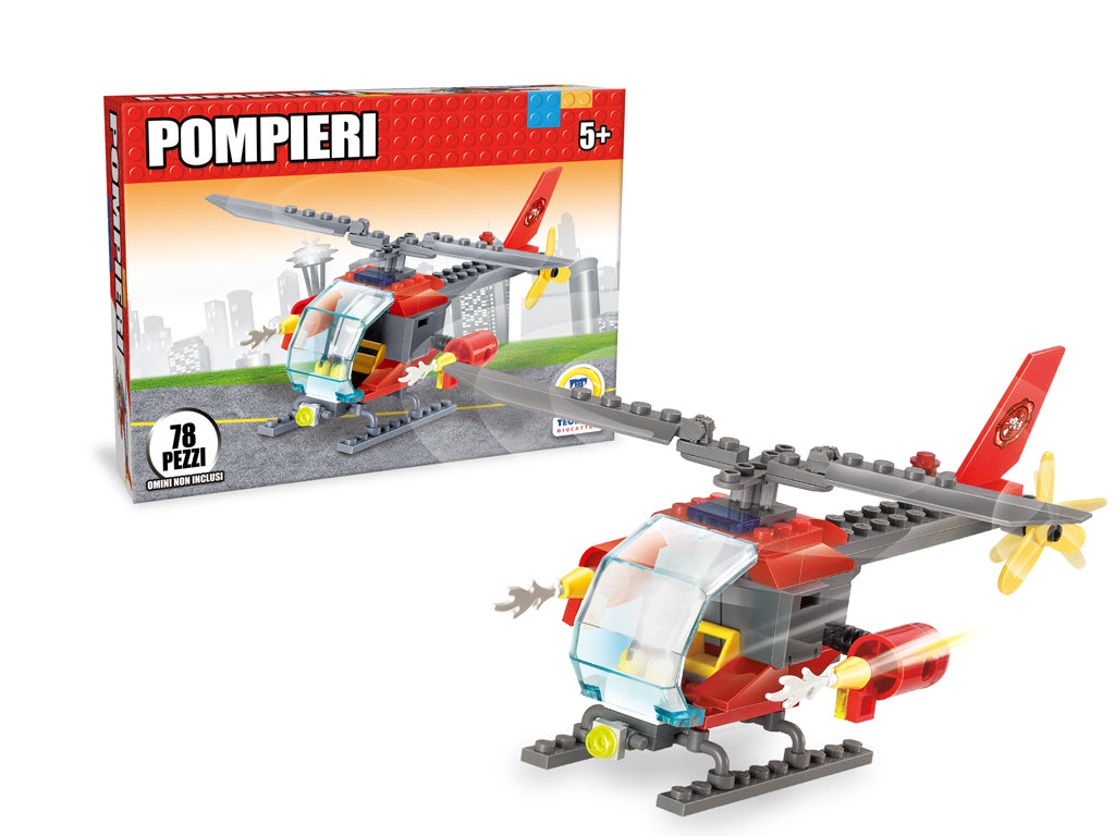 Teorema: Costruzioni Click Clack Pompieri 78 Pz - Box