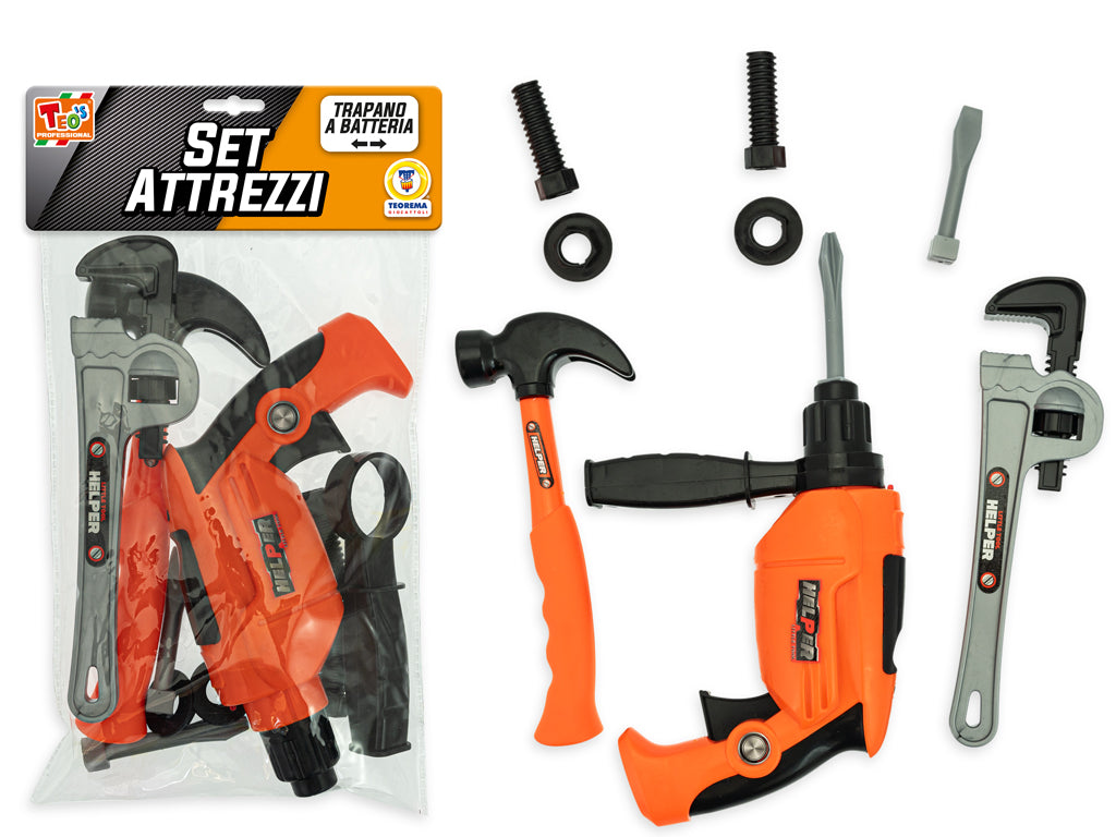 Teorema: Teos - Set Trapano A Batteria Con Accessori - Busta