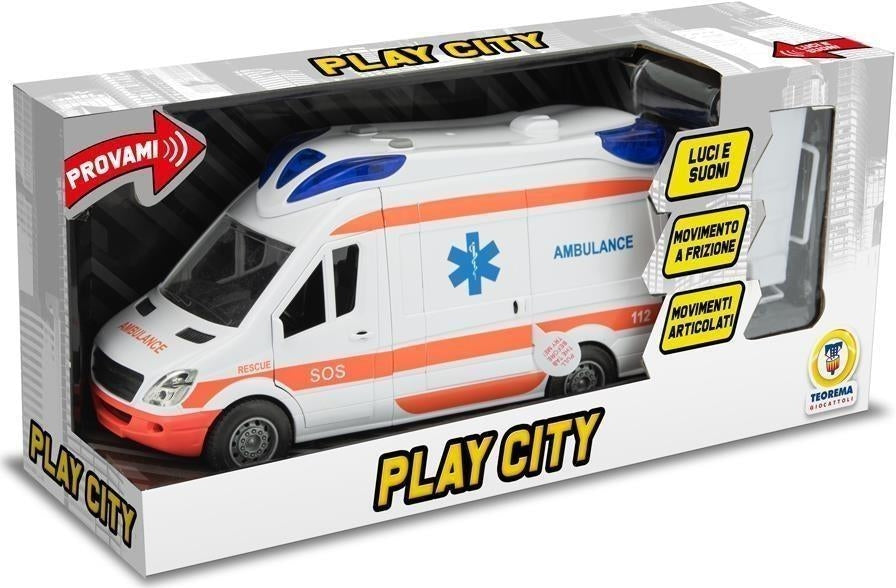 Teorema: Play City - Ambulanza Porte Apribili Con Barella Luci E Suoni - Open Touch Box