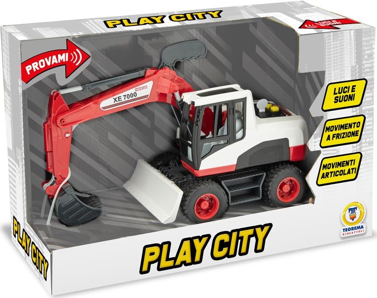 Teorema: Play City - Escavatore Luci E Suoni Movimenti Articolati Luci E Suoni - Open Touch Box
