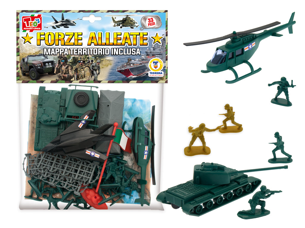 Teorema: Teos - Forze Alleate - Busta Soldatini Con Mappa E Accessori 33 Pz (Assortimento)
