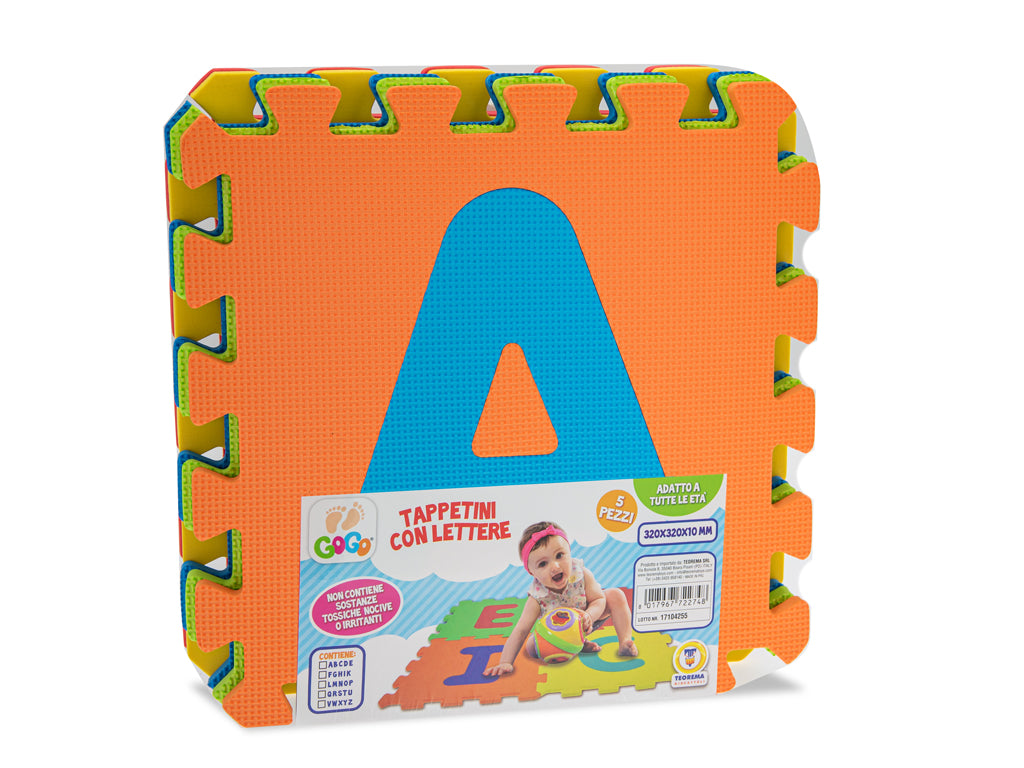 Teorema: Prima Infanzia Gogo - Tappetosi Lettere 32X32 Cm 5 Pz (Assortimento)