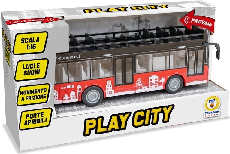 Teorema: Play City - Citybus Panoramico Frizione Scala 1:16Luci E Suoni - Open Touch Box