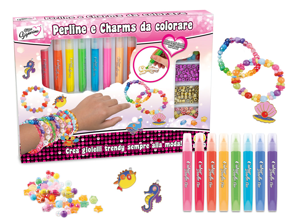 Teorema: Miss Signorina - Diy Perline Charms Da Colorare - Window Box