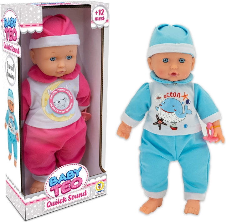 Teorema: Baby Teo - Bambolotto Quiiiek Morbido 35 Cm 2 Ass - Window Box