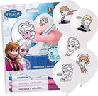 Disney: Frozen - Kit Palloncini Fantasia E Colora - 5 Palloncini Con Pennarelli