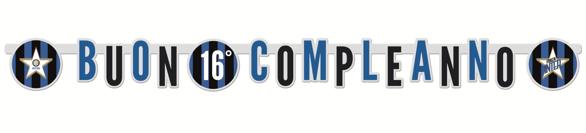 Bigiemme: Party: Festone Buon Compleanno Jumbo 294 X 20 Cm Inter Q