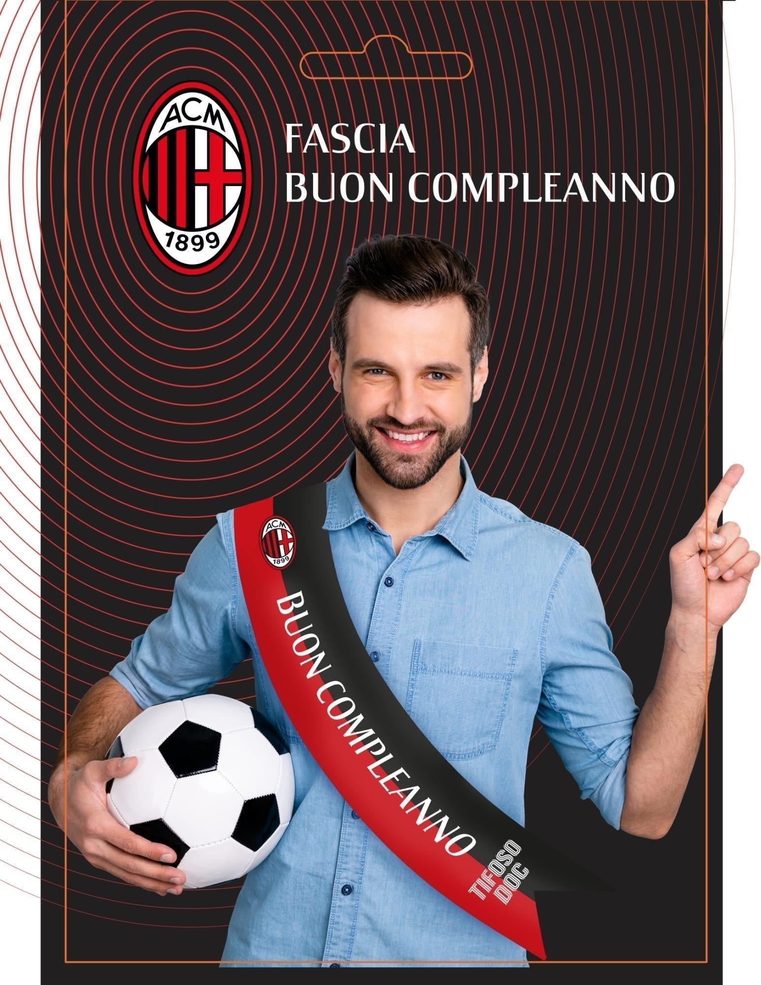 Bigiemme: Fascia Buon Compleanno Milan Q. Fascia Buon Compleanno Milan 9,5 X 152 Cm Poliestere