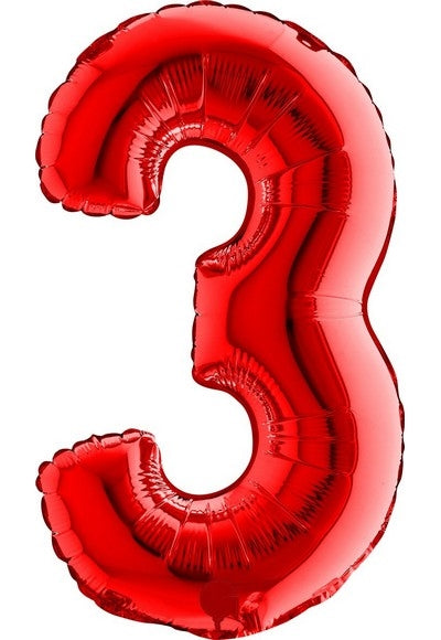Bigiemme: Pallone Foil 14 - 36 Cm Numero 3 Rosso Q