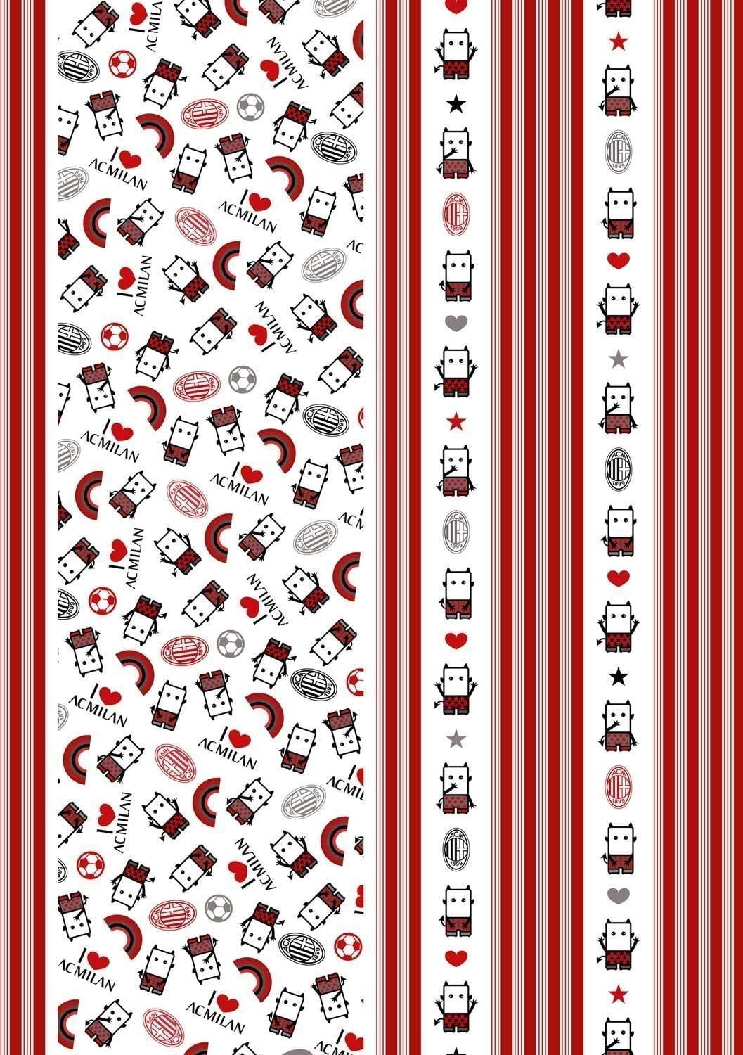 Calcio: Imagicom - Wpapmil101 - Milan Pattern I Love Milan Wall Stickers 100X254