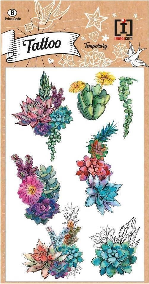 Imagicom: Tropical Sloth: Tattoo Flowers Bouquet