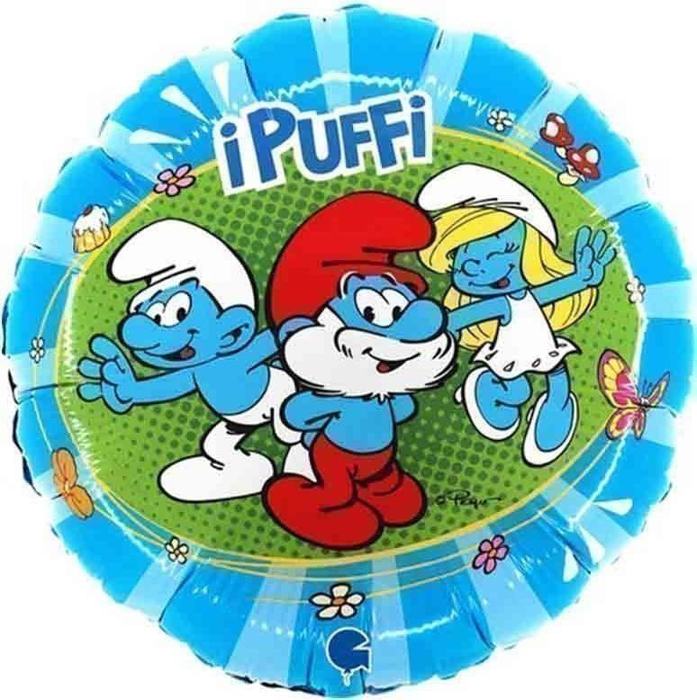 Pallone Foil 18' - 45 Cm Puffi Q. Pallone Foil 18' - 45 Cm Puffi