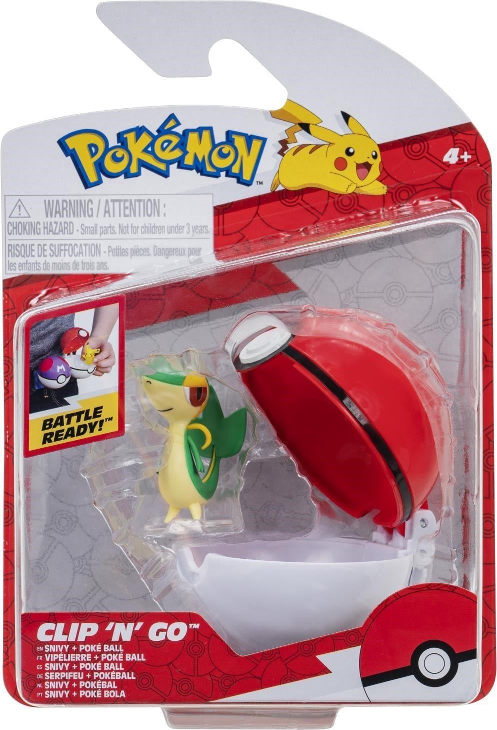 Pokemon: Rei Toys - Clip N Go Serie 3 - Clip N Go Snivy E Poke Ball