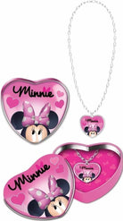 Disney: Joy Toy - Minnie Collana Con Ciondolo A Cuore In Scatola A Cuore In Latta 12 Cm