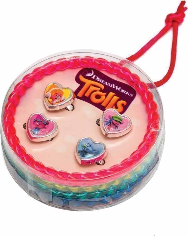 Trolls: Joy Toy - Set Con 4 Bracciali E 4 Anelli