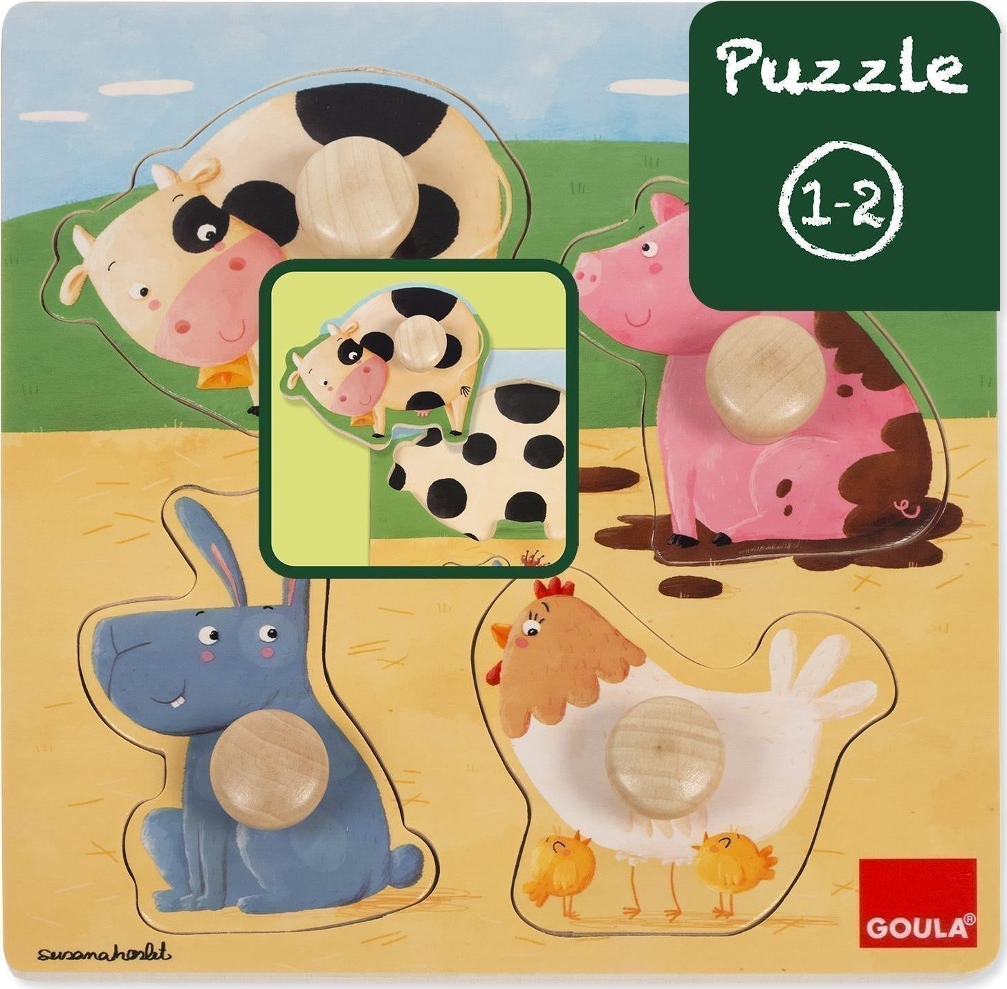 Goula: Puzzle Animali Fattoria Colore