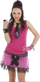 Rubies: Set Di Accessori Gotici (Gonna, Guanto Senza Dita, Anello, Braccialetto Punk, 2 Bracciali Teschio, Cravatta, Mini Diadema Nero E Pipistrello T