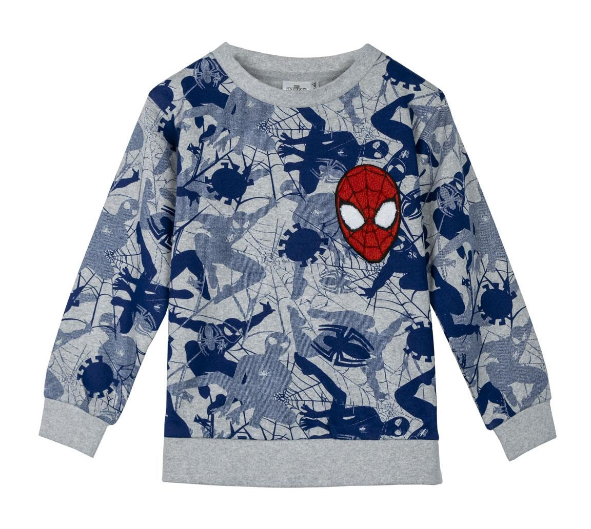 Felpa Cotton Brushed Spiderman Grigio Tg. 6 Anni