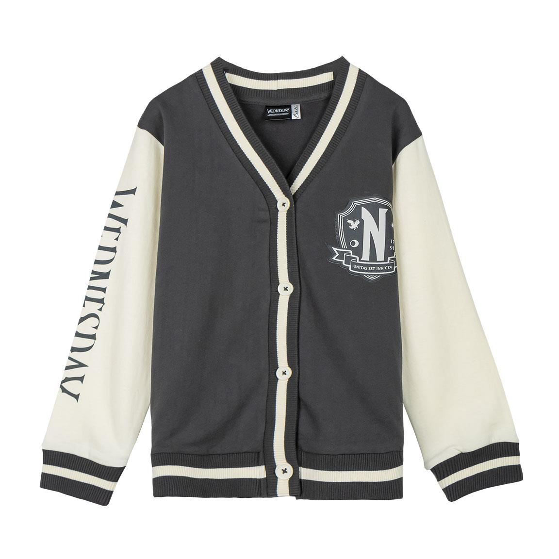 Wednesday: Grey - Giacca Cotton Brushed Baseball Tg. 14 Anni